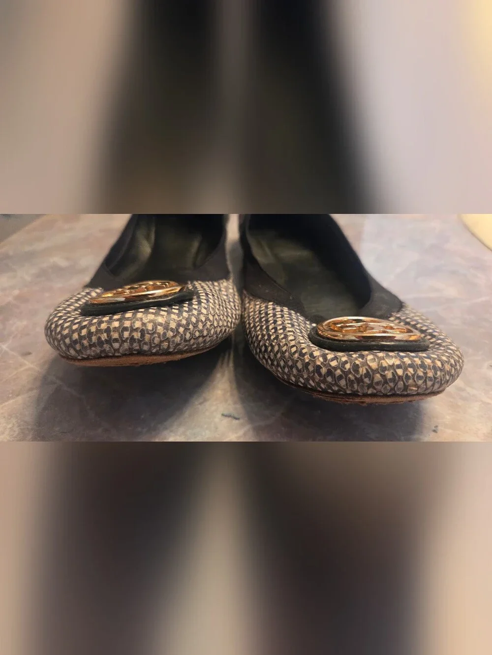 Tory Burch Black & White Ballet Flats